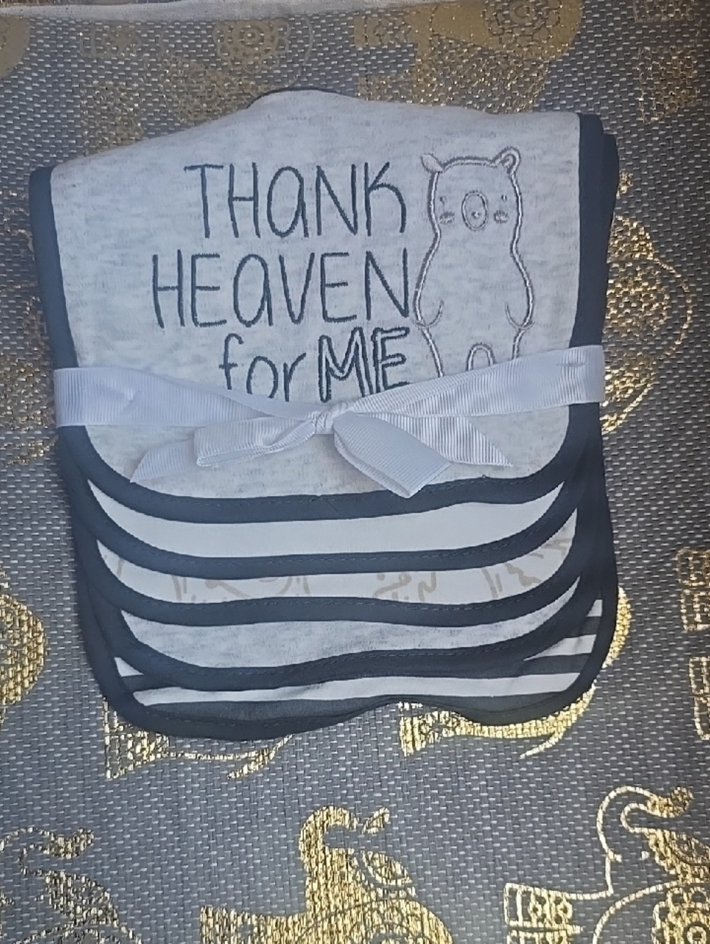 Baby Bib Set - Gray & charcoal